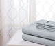 Bibb Home 4 Piece Printed Microfiber Sheet Set, Gray Stripes, King