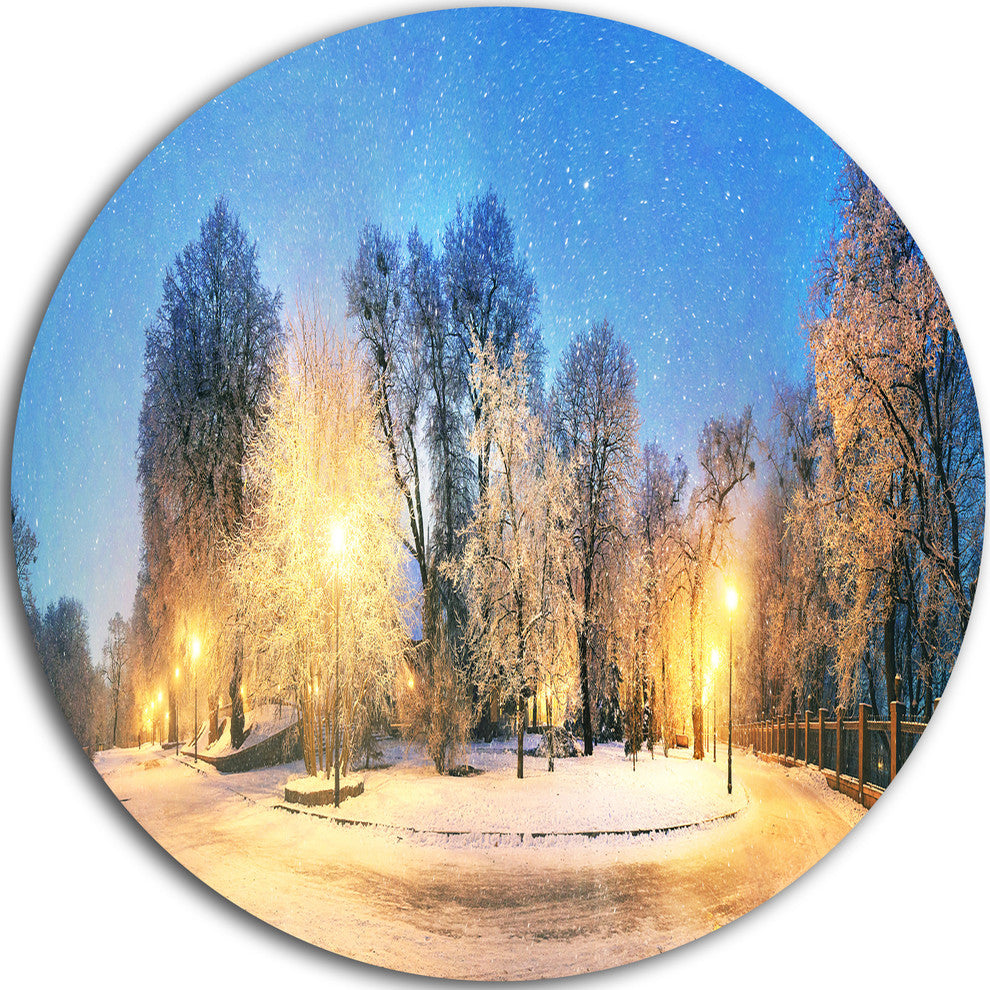 Mariinsky Garden Tough Weather, Landscape Photo Disc Metal Artwork, 38"