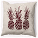 18" x 18" Pineapples Indoor/Outdoor Polyester Throw Pillow, Pomegranate