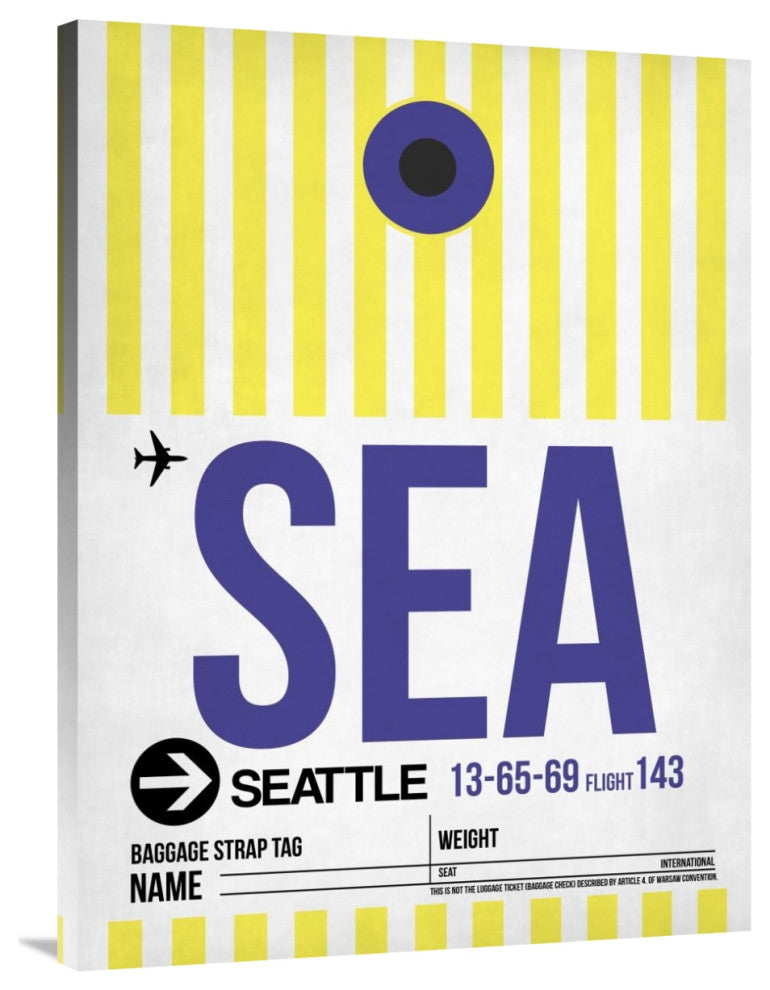 "SEA Seattle Luggage Tag 1" Fine Art Print