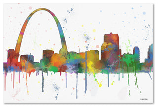 Marlene Watson 'Gateway Arch St Louis Skyline Mclr-1' Canvas Art, 16"x24"