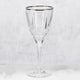 Chic Set of 6 White Wine Goblets with Platinum Trim By Lorren Home Trends