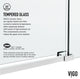 VIGO Elan Hart 68" to 72" W x 76" H Frameless Sliding Shower Door, Chrome, Clear Glass