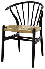 Flourish Spindle Wood Dining Side Chair, Black