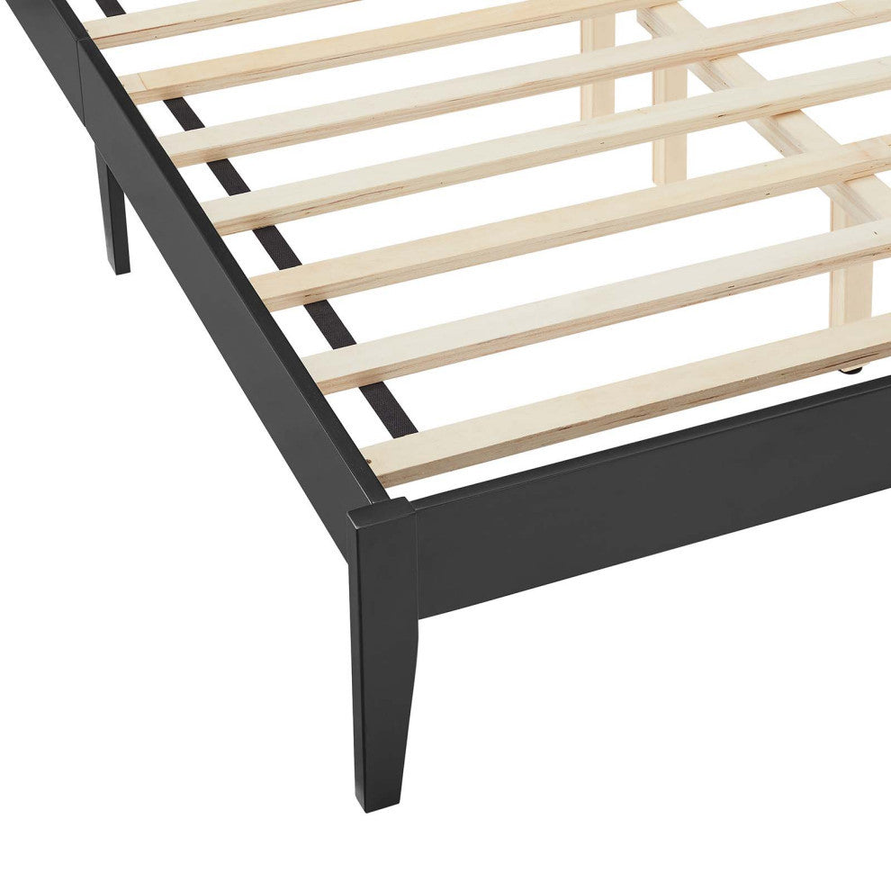 Sirocco Rattan and Wood Full Platform Bed, Black