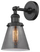 Small Cone 1-Light Sconce, Smoked Glass, Oil Rubbed Bronze