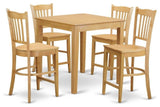 5-Piece Pub Table Set, High Top Table And 4 Counter Height Stool