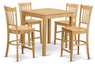 5-Piece Pub Table Set, High Top Table And 4 Counter Height Stool