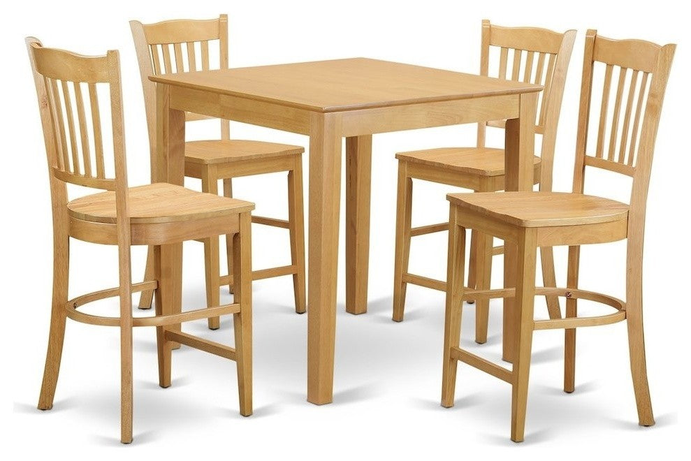 5-Piece Pub Table Set, High Top Table And 4 Counter Height Stool
