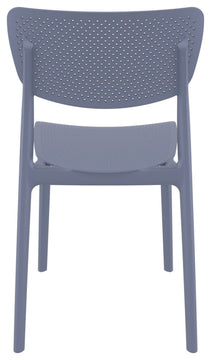 Lucy Outdoor Dining Chair, Set of 2, Dark Gray