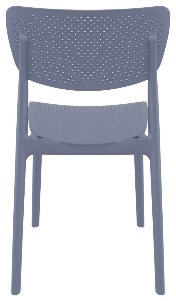 Lucy Outdoor Dining Chair, Set of 2, Dark Gray