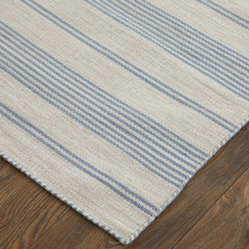 Weave & Wander Granberg Eco-Friendly PET Rug, Blue, 2' X 3'