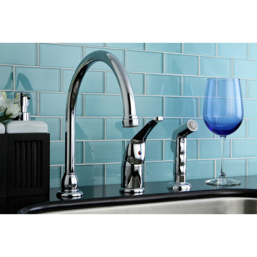 Kingston Brass Single-Handle Widespread Kitchen Faucet Combo, Polished Chrome