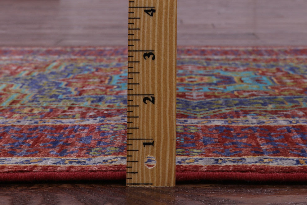 2' 8" X 8' 8" Runner Handmade Mamluk Geometric Wool Rug - Q12289