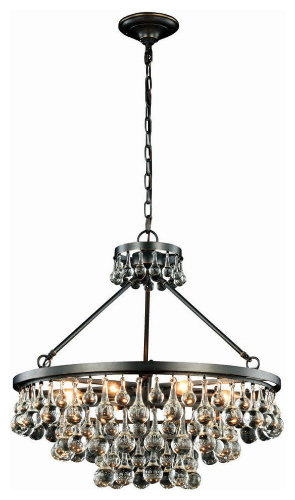 Bettina 24" Eight Light Pendant Bronze Clear Crystal