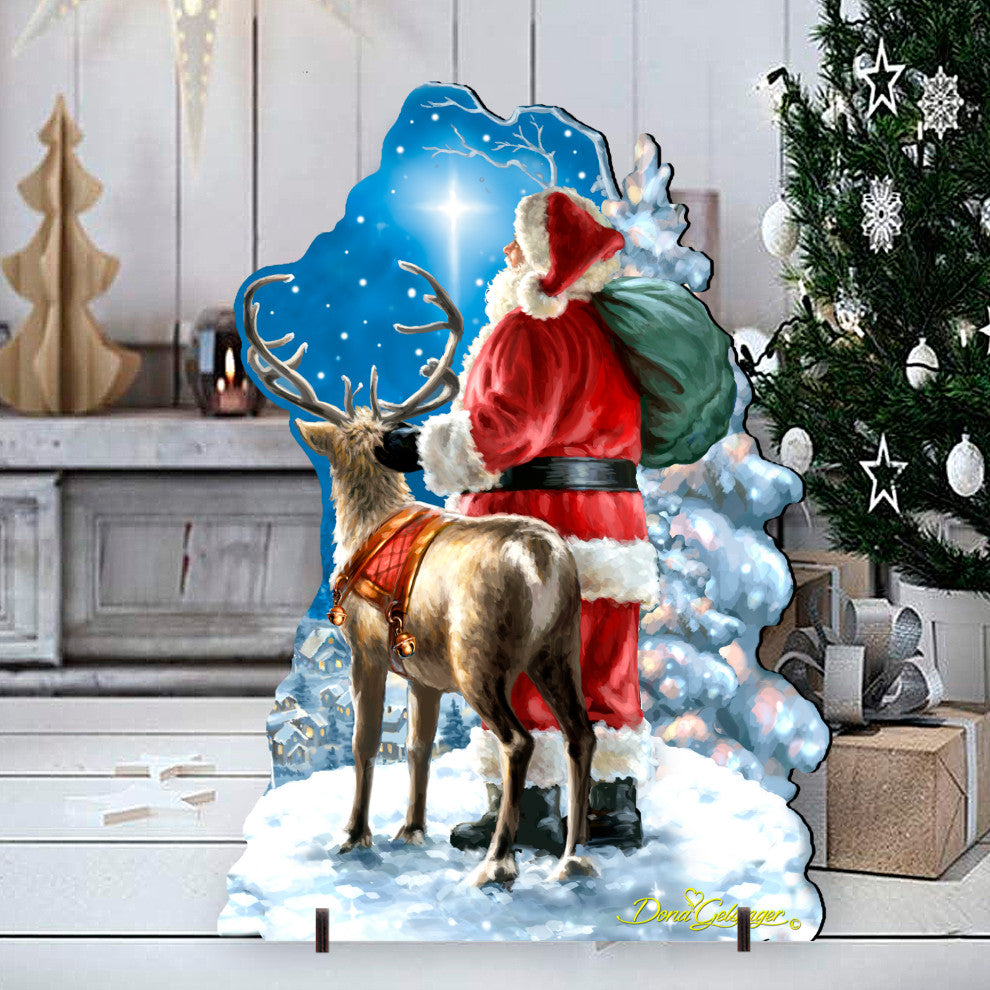 Starry Night Santa Home and Outdoor Decor by Dona Gelsinger