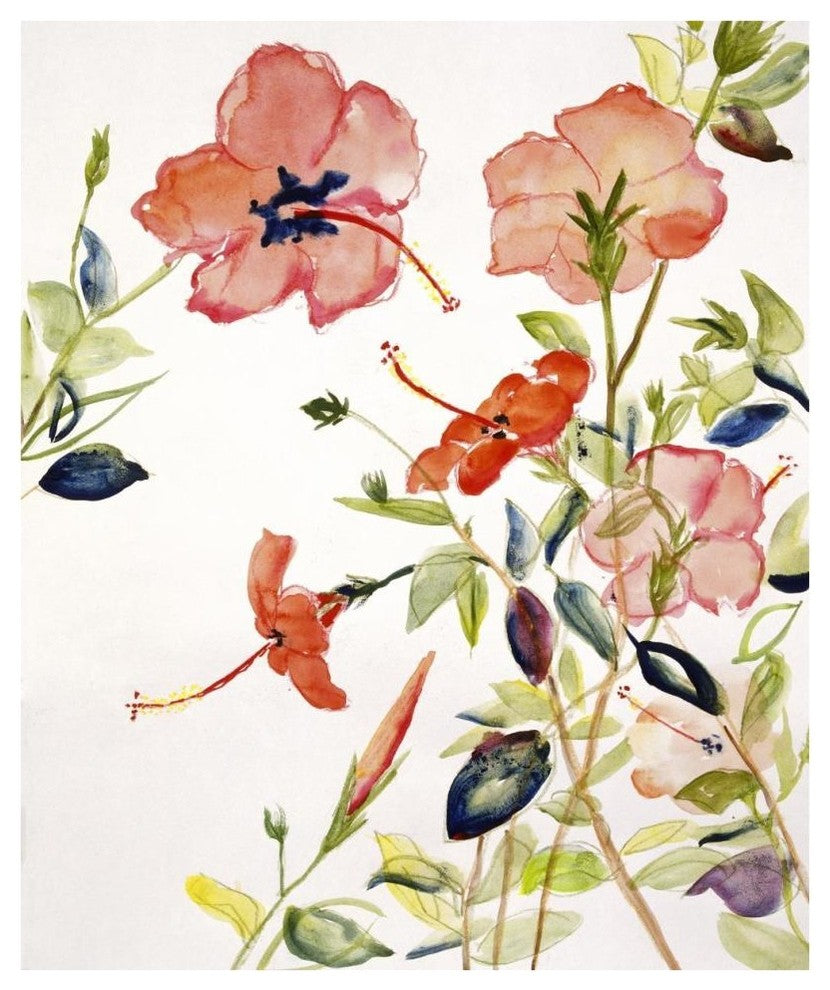 "Hibiscus Flowerpiece" Digital Paper Print by Sir Roy Calne, 35"x42"