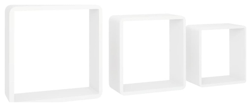 vidaXL Wall Cube Shelves 3-Piece White MDF