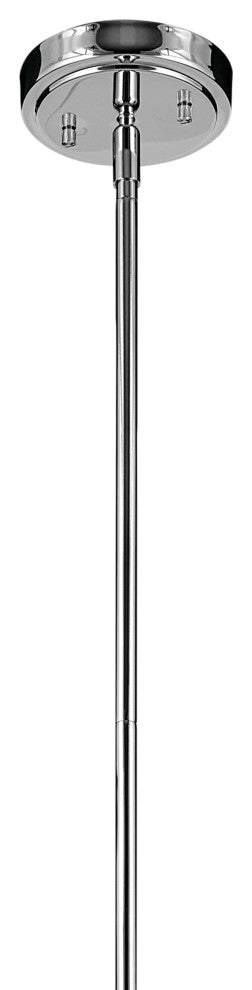 Everly 19.75" 1-Light Bell Pendant With Clear Seeded Glass, Chrome