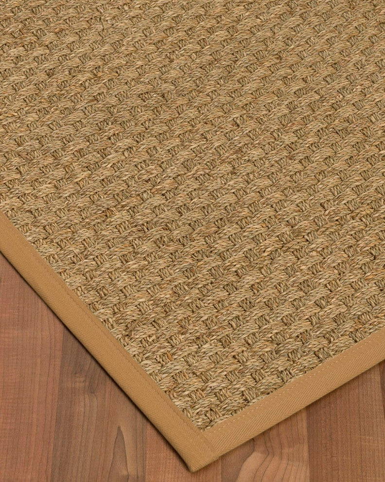 Natural Area Rugs Made in USA Basketweave Seagrass Rug, Doe, 12' X 15'