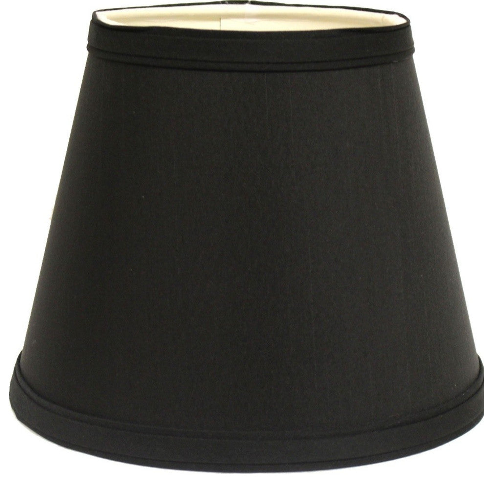 12" Black With White Hardback Empire Slanted Slanted Shantung Lampshade