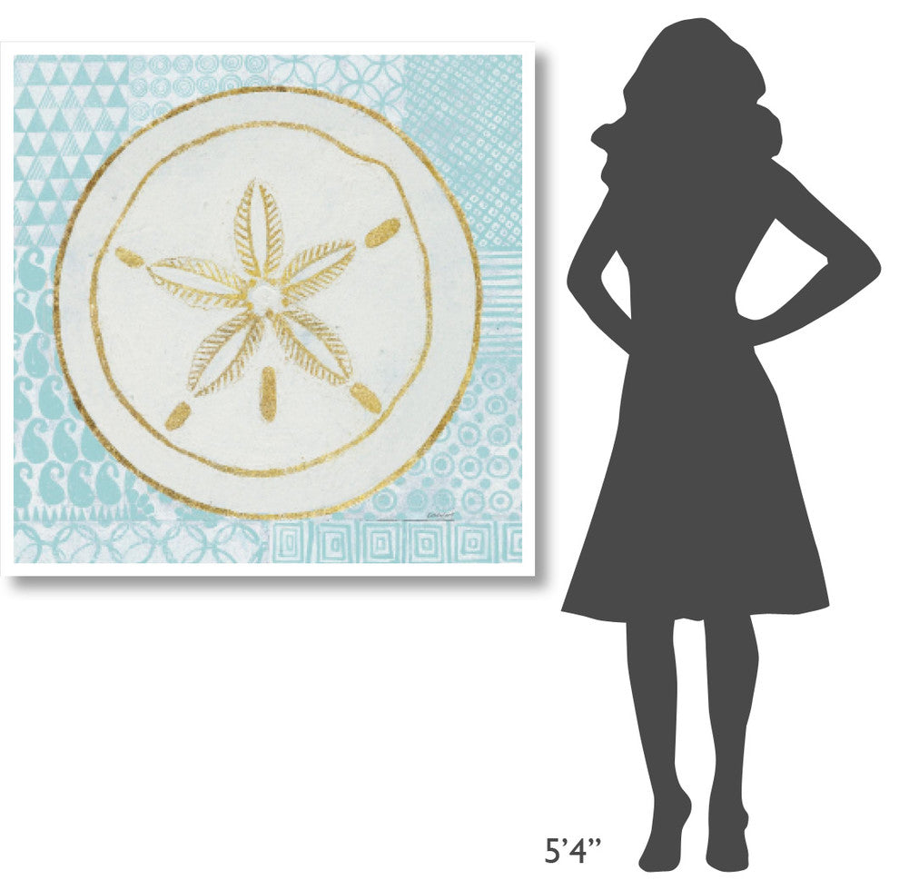 "Summer Shells I Teal and Gold" Digital Paper Print by Kathrine Lovell, 42"x42"