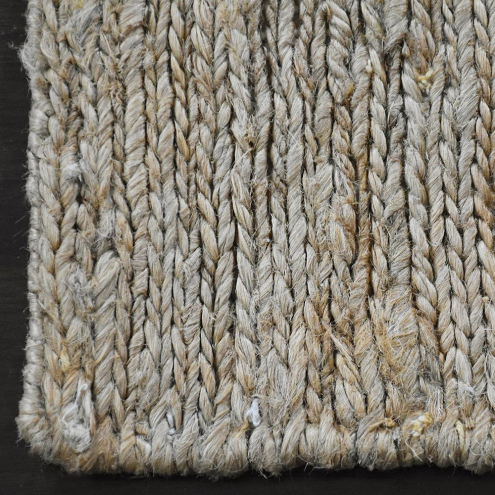 HAND WOVEN JUTE ECO-FRIENDLY SOLID AREA RUGS, Beige, Solid, Outdoor Indoor, [Rectangle] 6'x9'