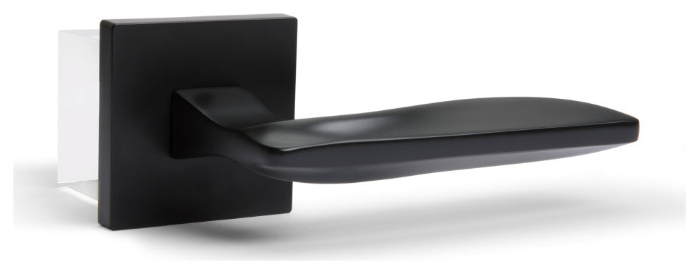 Modern Heavy Duty Designer Interior Door Lever - Canal Collection, Matte Black, Passage Left Hand