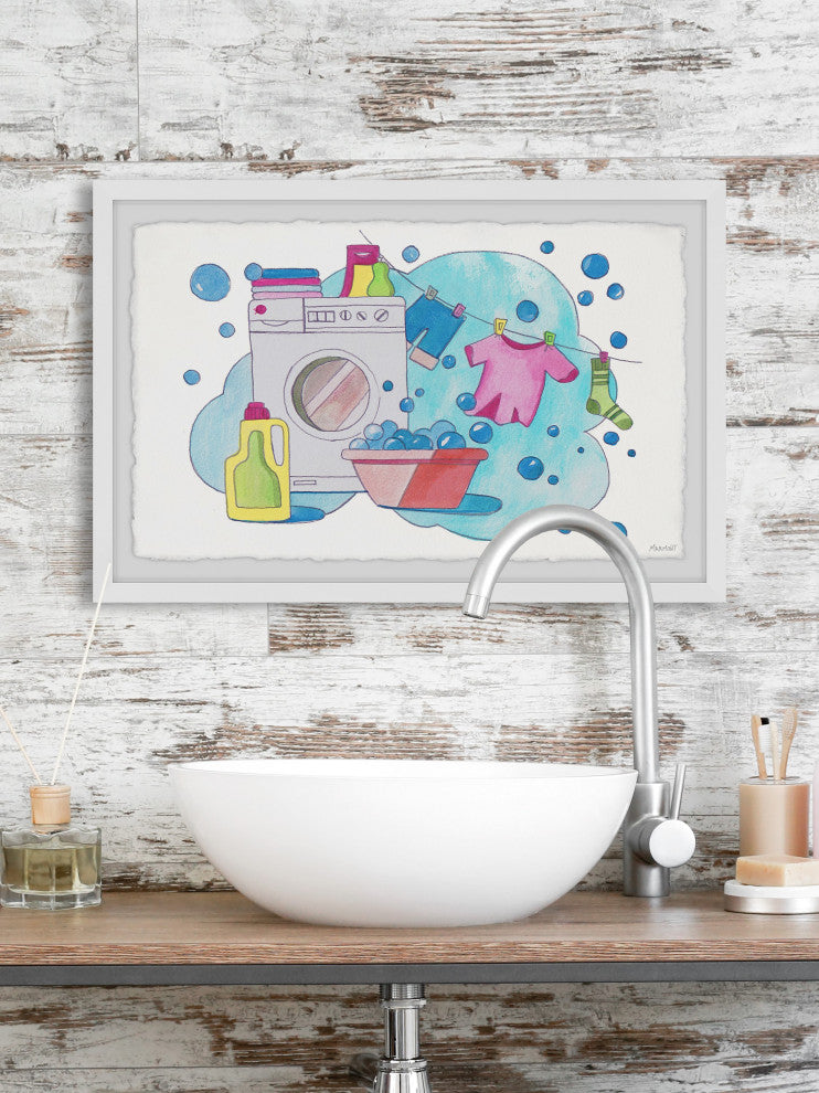 "I Love Doing Laundry" Framed Painting Print, 36x24