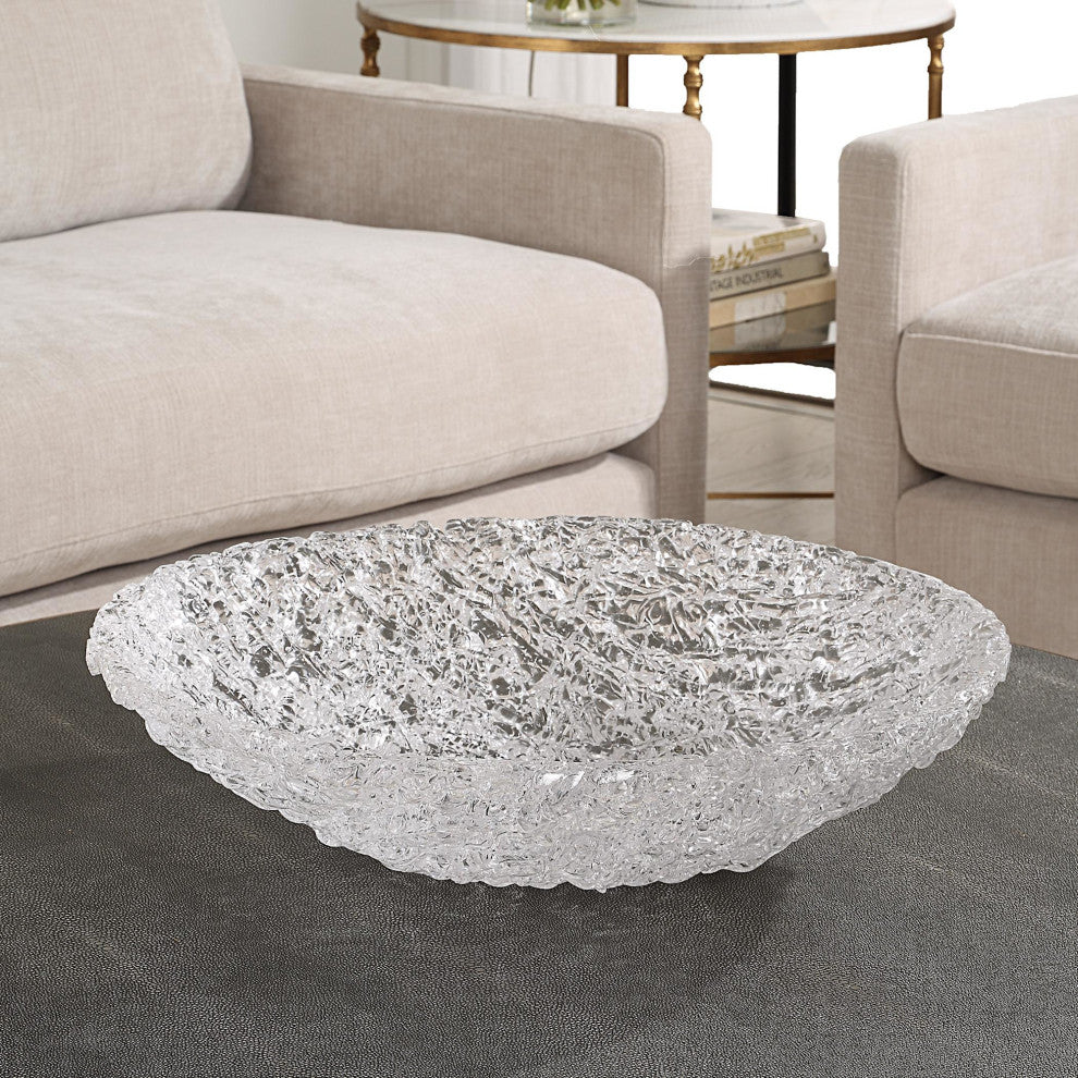 Uttermost 18208 Glint 19-1/2"W Glass Decorative Bowl - Clear