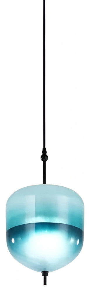 Blue/White Drop-shaped Glass LED Hanging Lamp for Kitchen Island, Blue, B