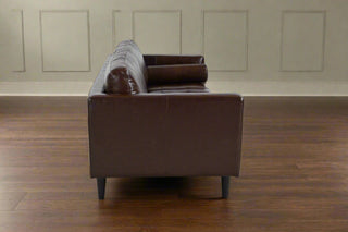 Philippe Top Grain Leather Sofa - Chocolate Brown
