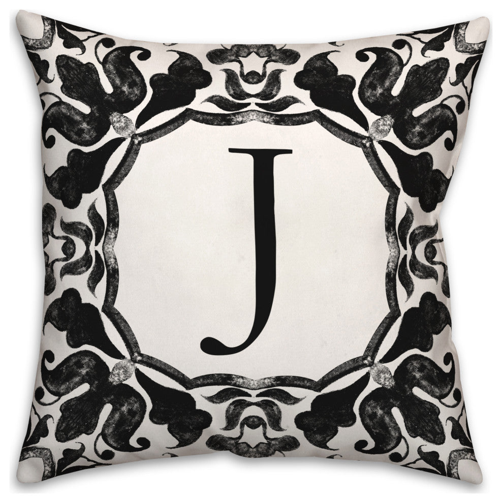 J Monogram 18x18 Indoor / Outdoor Pillow