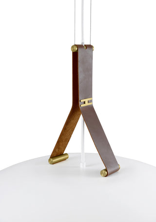 Volo 36 Pendant, Cava, White Shade Exterior, Walnut Disc, 2700k