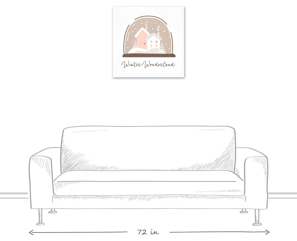 Winter Wonderland Snow Globe 24x24 Canvas Wall Art