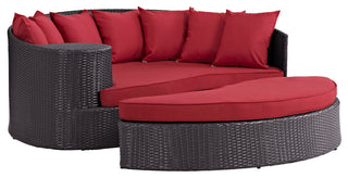 Modway Convene Outdoor Patio Daybed, Espresso Red