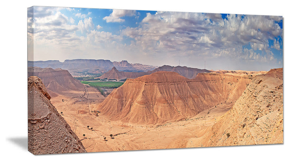 Clay Rocks around Riyadh City, Landscape Canvas Art Print, 60"x28"