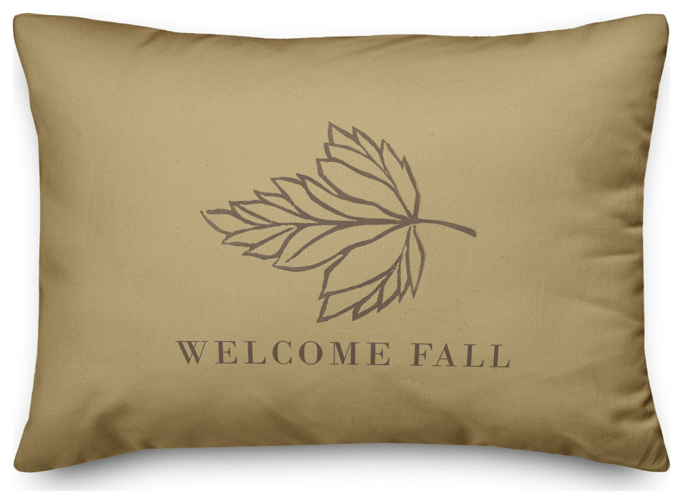 Welcome Fall Leaf 1 14"x20" Spun Poly Pillow