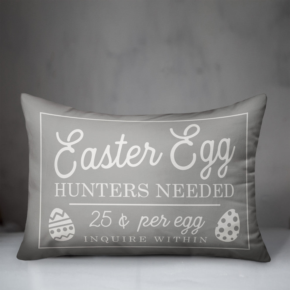 Easter Egg Hunters Needed 14x20 Spun Poly Pillow