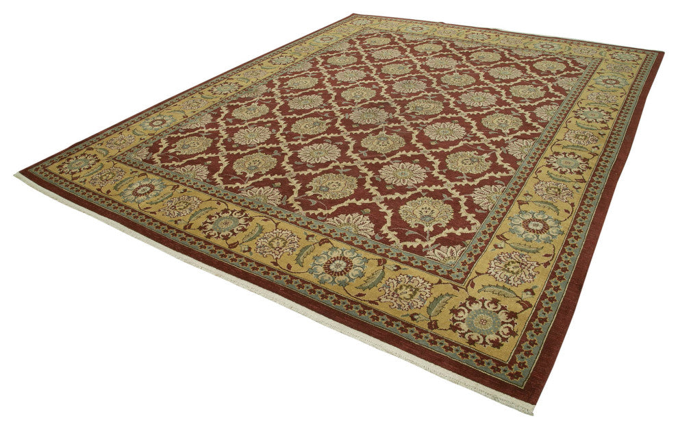 Rug N Carpet - Handwoven Oriental 9' 11" x 12' 8" Decorative Oushak Area Rug