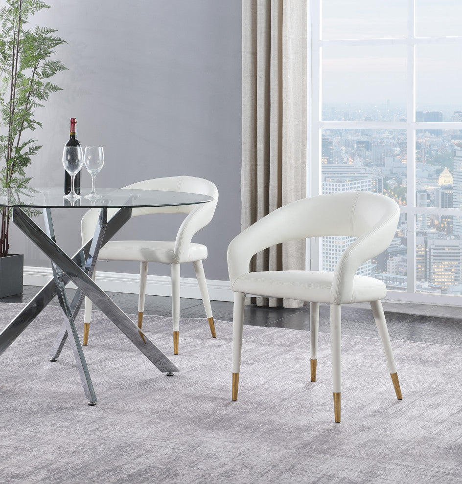 Destiny Dining Chair, White, Faux Leather