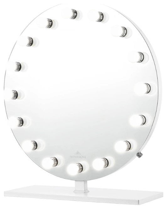 Monarch Plus Vanity Mirror, White, Led Globe Bulbs