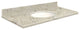 Quartz 49"x19" 1 Sink Vanity Top, Single Faucet Hole, Carmel, White Bowl