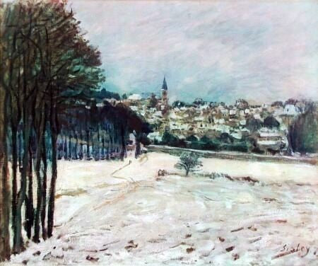 Alfred Sisley The Snow at Marly-Le-Roi, 20"x25" Wall Decal Print