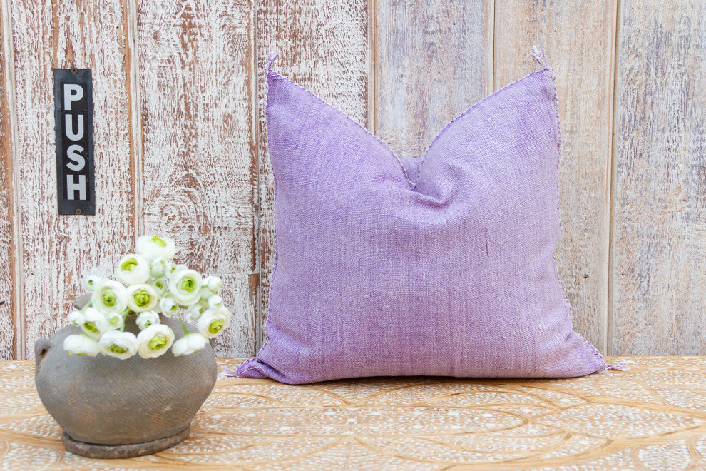 Lavender Moroccan Silk Rug Pillow