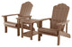 Orlando 3 Piece Plastic Wood Adirondack Bistro Set, Brown