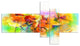 Bright Yellow Gerbera and Daisies, Floral Canvas Print, 60"x32", 5 panels