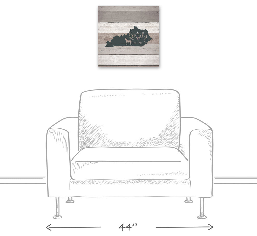 Kentucky Established 16x16 Canvas Wall Art