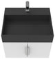 CastelloUSA Amazon 24" Wall Mounted Bathroom Vanity Set, White, Black Top, Brushed Nickel