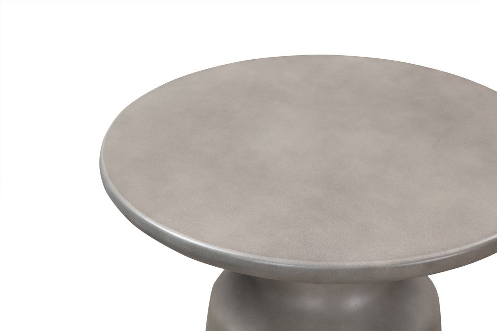 Sephie Round Pedastal Coffee Table, Gray Concrete